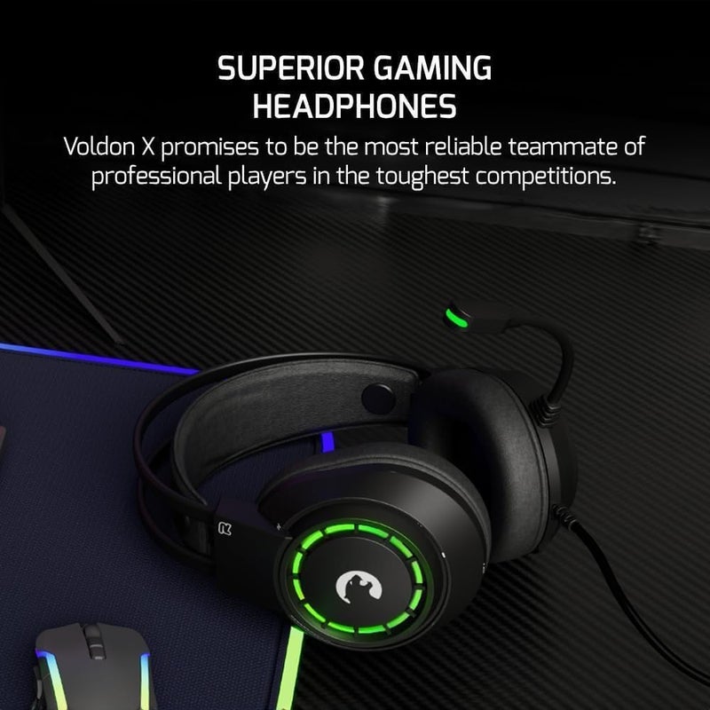GAMEPOWER Voldon X 3.5mm Jack Gaming Headset - Wired Headphones with 50MM Drivers, Comfort Design, Noise Cancelling Mic, PS4, PS5, for Xbox, Black - Image 3